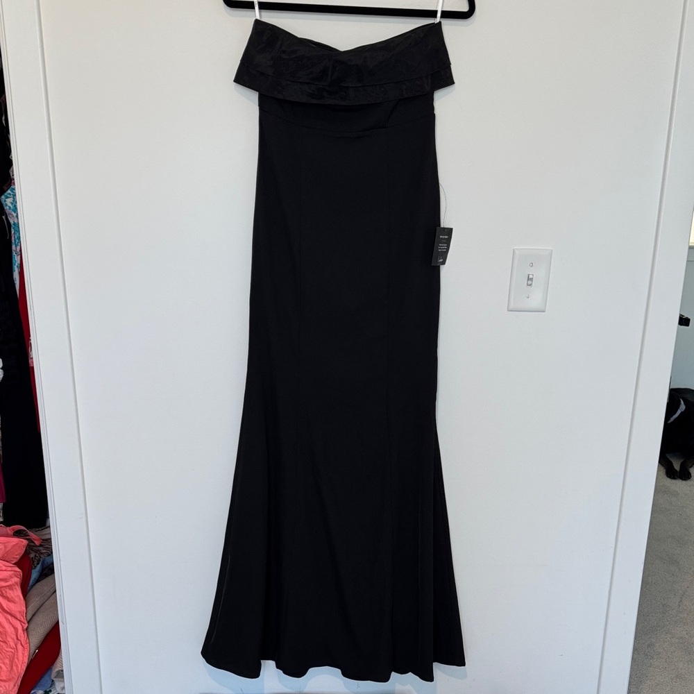 Lulu's NWT Brilliantly Bold Black Strapless Mermaid Maxi Dress - Size S - Picture 3 of 10